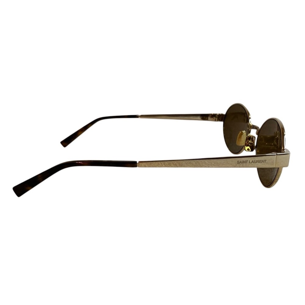 Saint Laurent SL 692 004 Gold Oval Sunglasses Unisex New Authentic YSL Designer - Picture 4 of 9